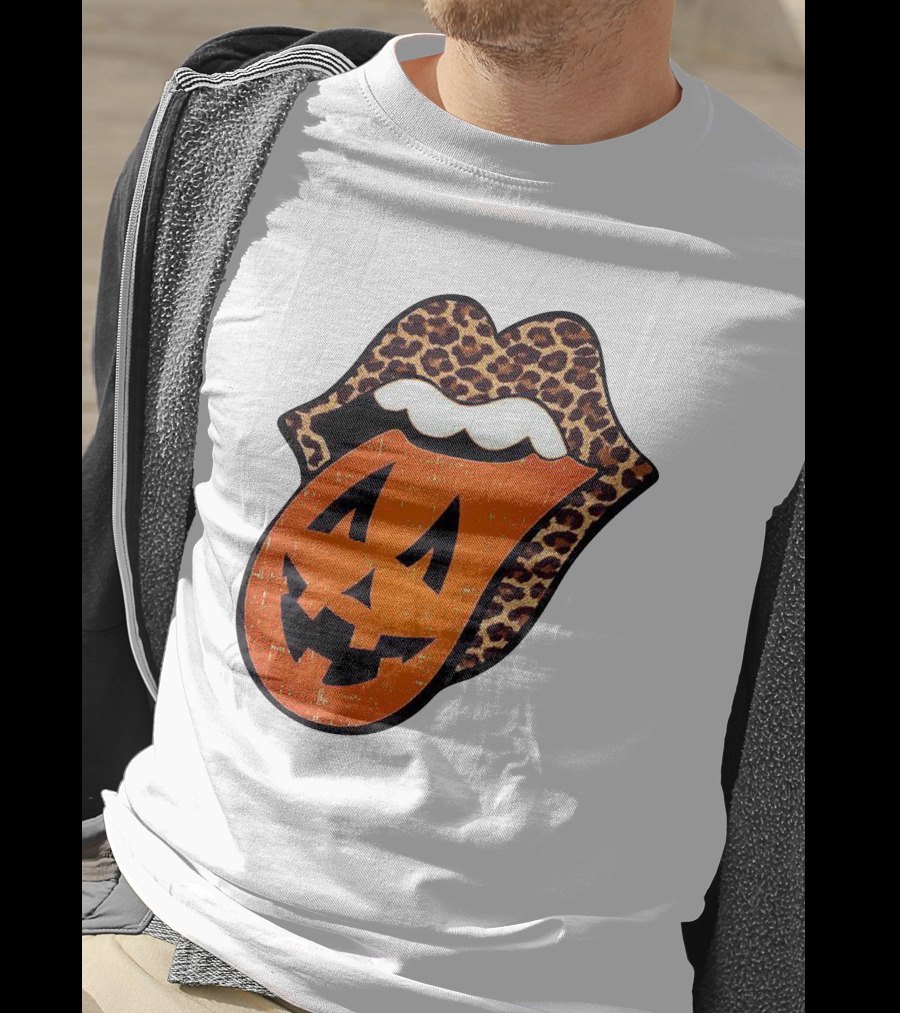 Rolling Pumpkin Leopard Tongue Jack-O'-Lantern T-Shirt