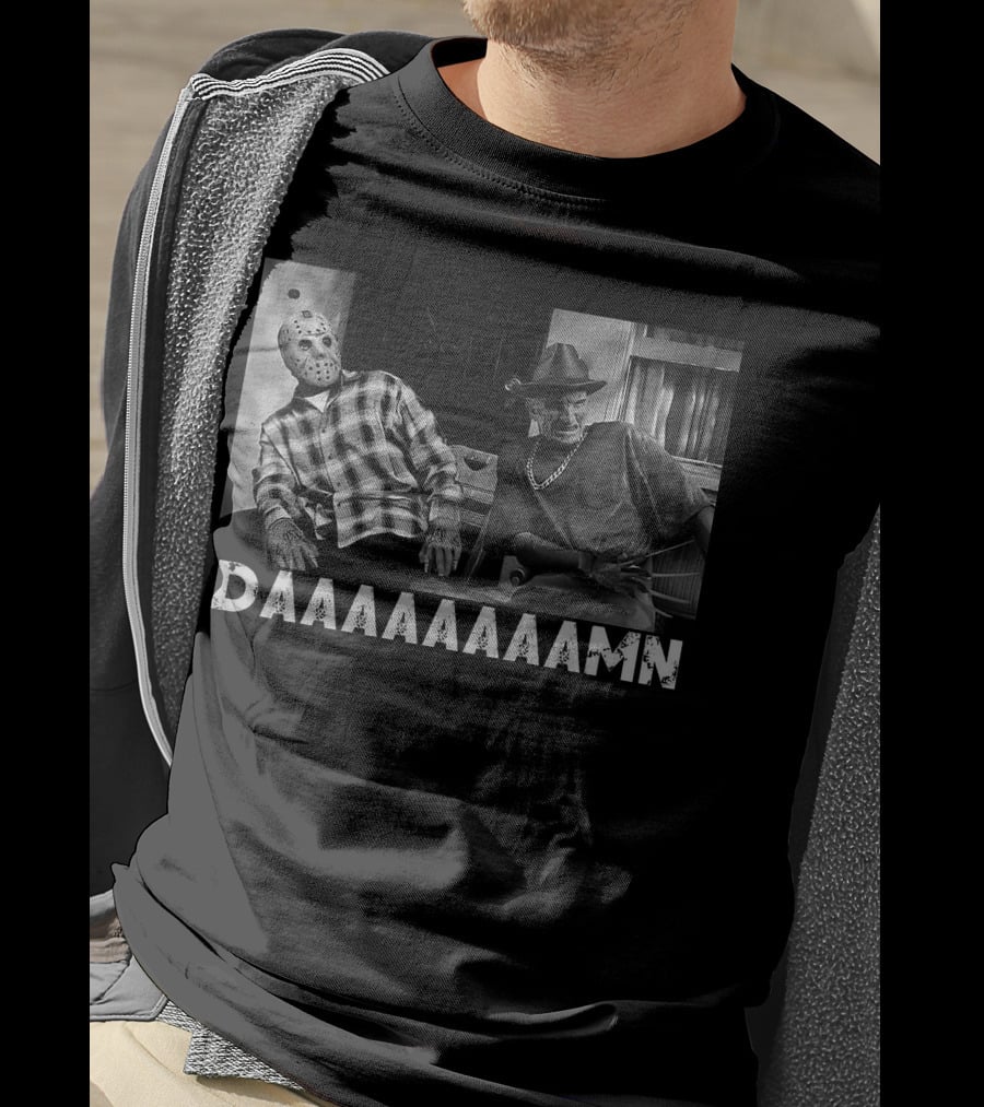Slashers Daaaaaaamn Jason Voorhees And Freddy Krueger Reaction Scene T-Shirt