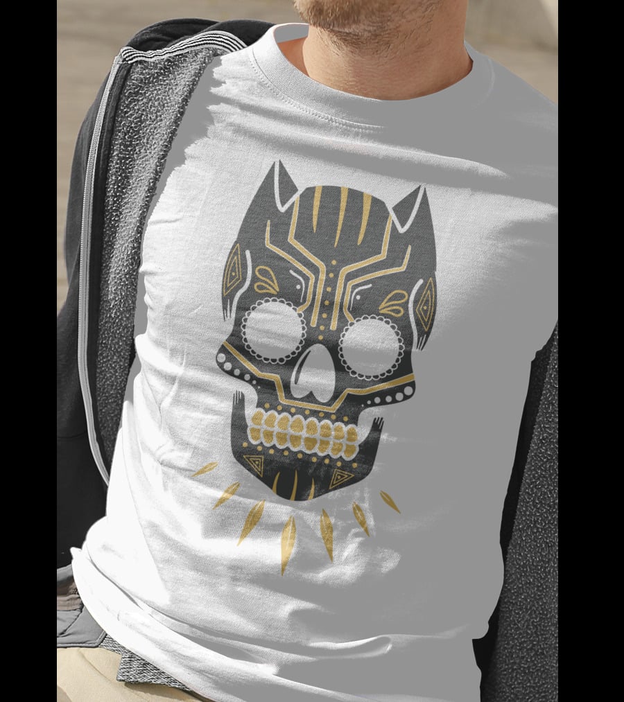 Black Panther Sugar Skull Mask T-Shirt