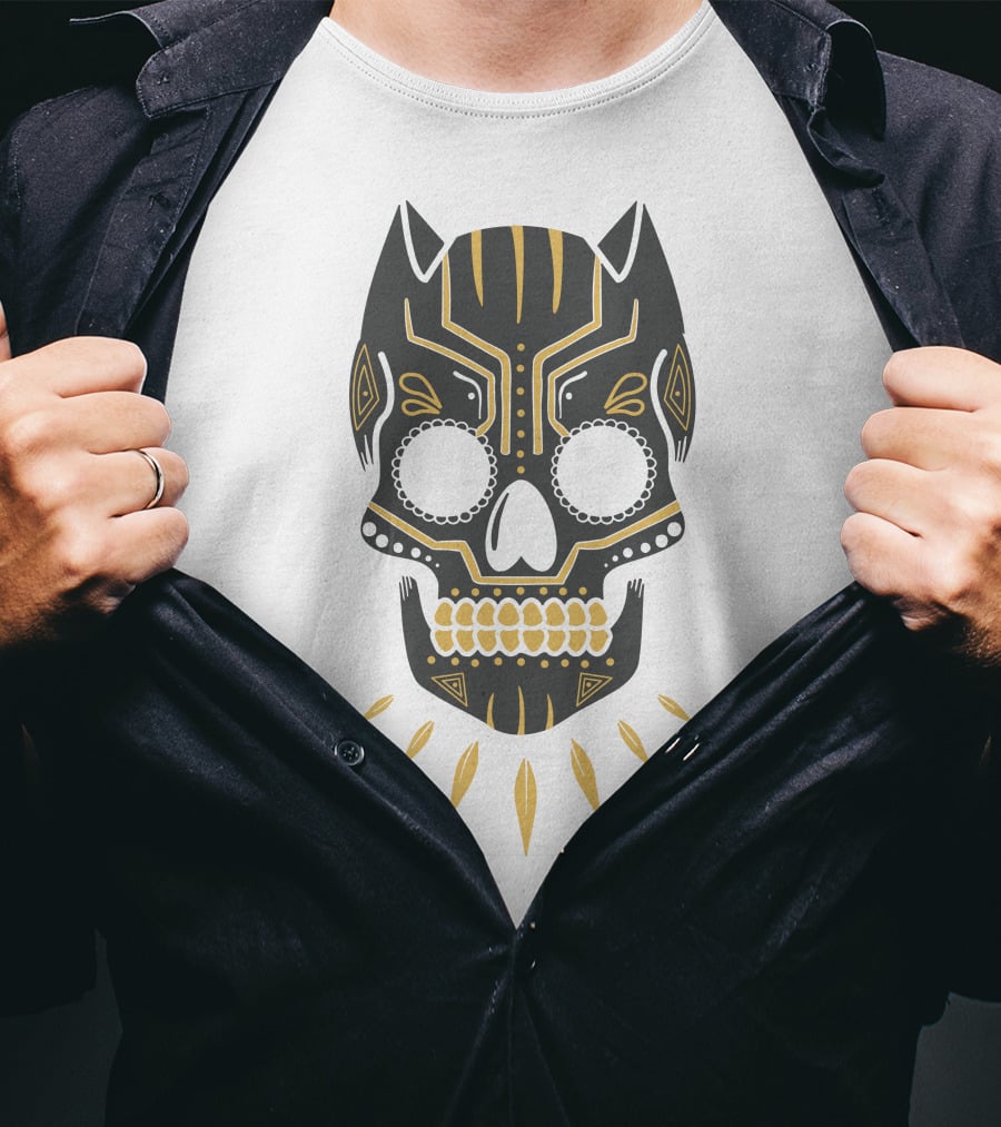 Black Panther Sugar Skull Mask T-Shirt