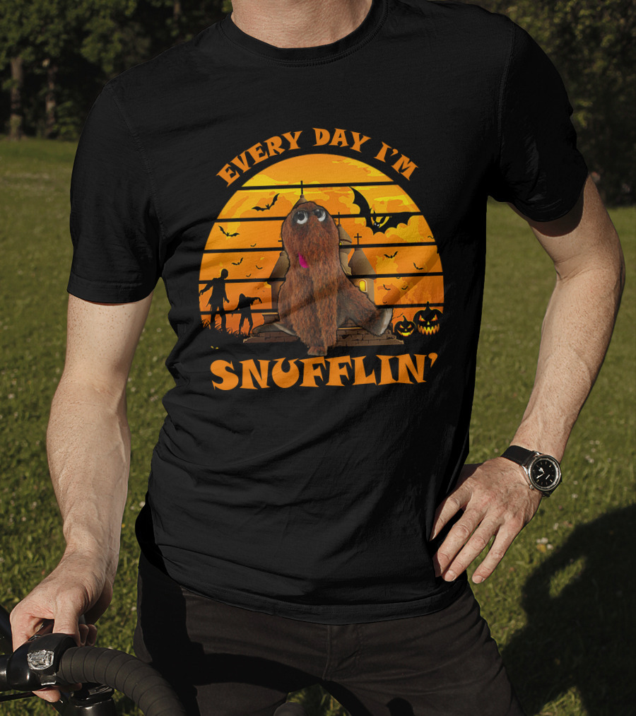 Every Day I'm Snufflin' Halloween Orange Bats Pumpkins Church T-Shirt