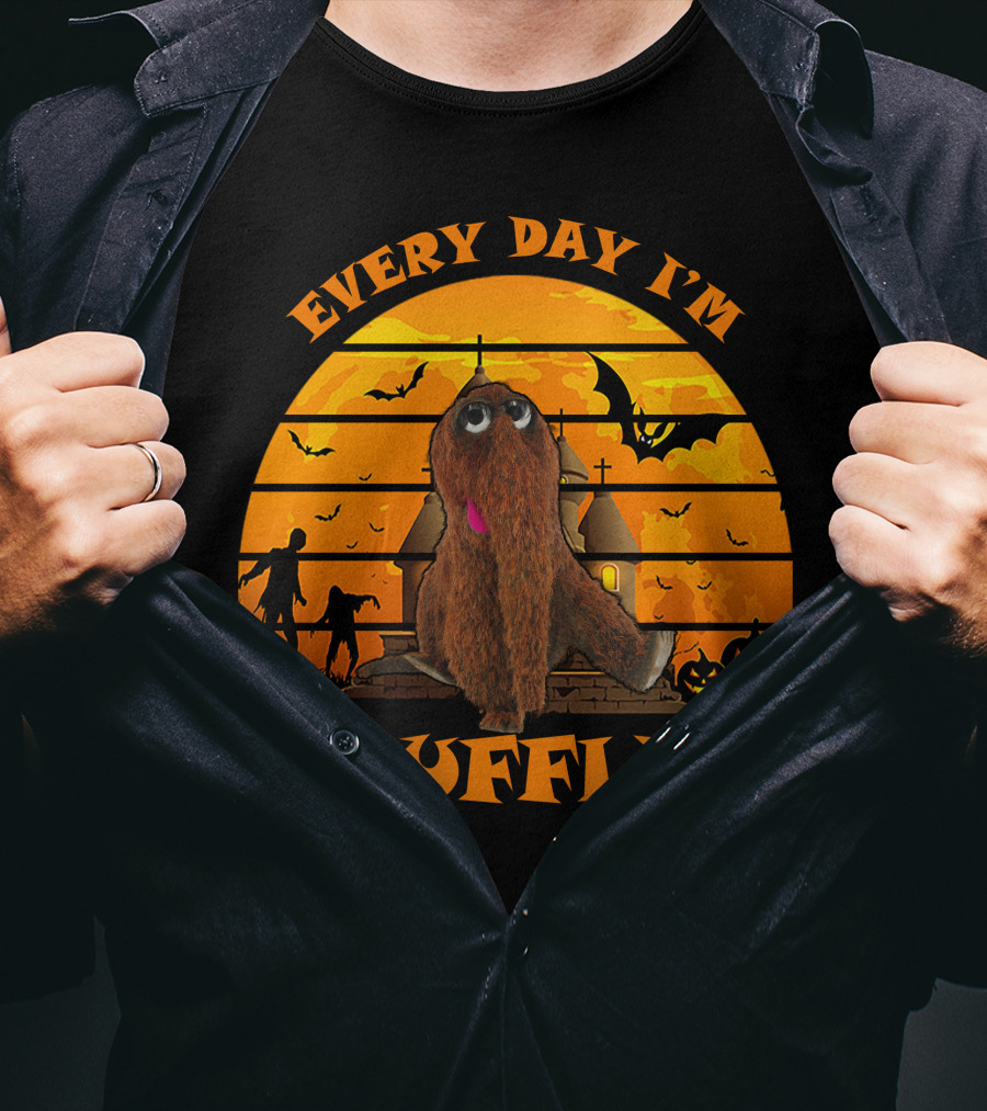 Every Day I'm Snufflin' Halloween Orange Bats Pumpkins Church T-Shirt