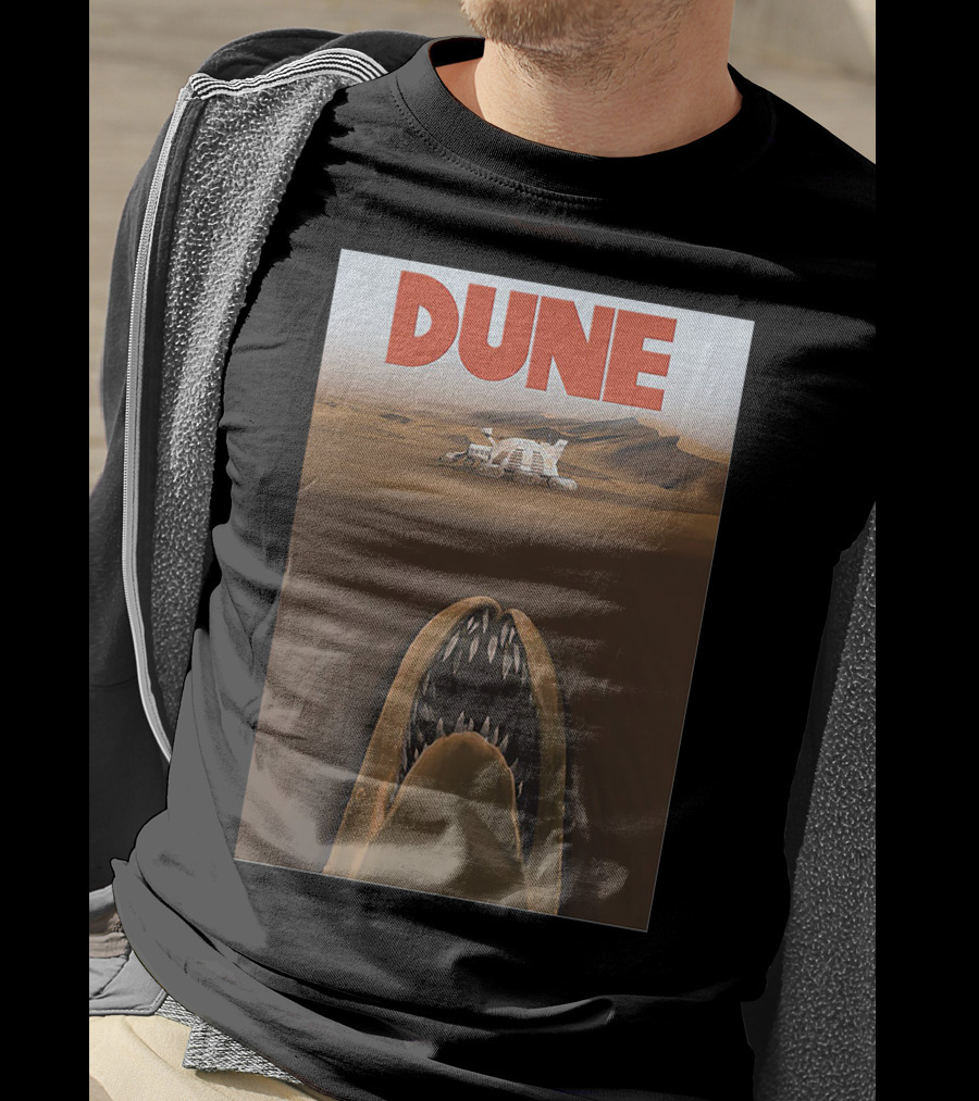 Dune Sandworm Layered Desert Scene T-Shirt