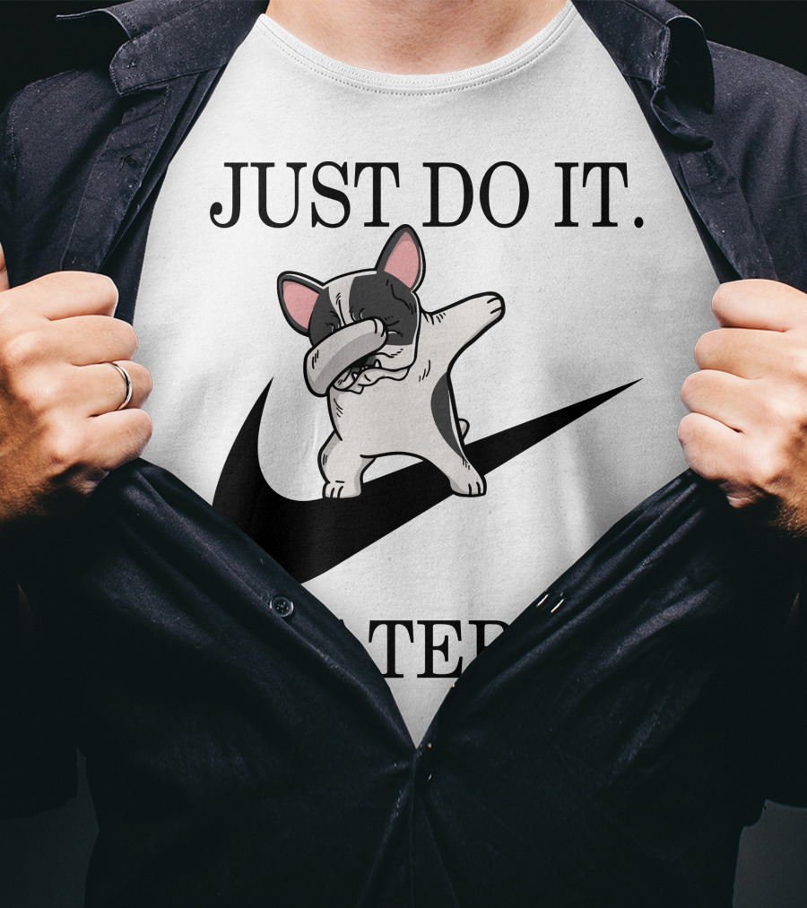 Just Do It Later Funny Dabbing Pied French Bulldog Dog T-Shirt
