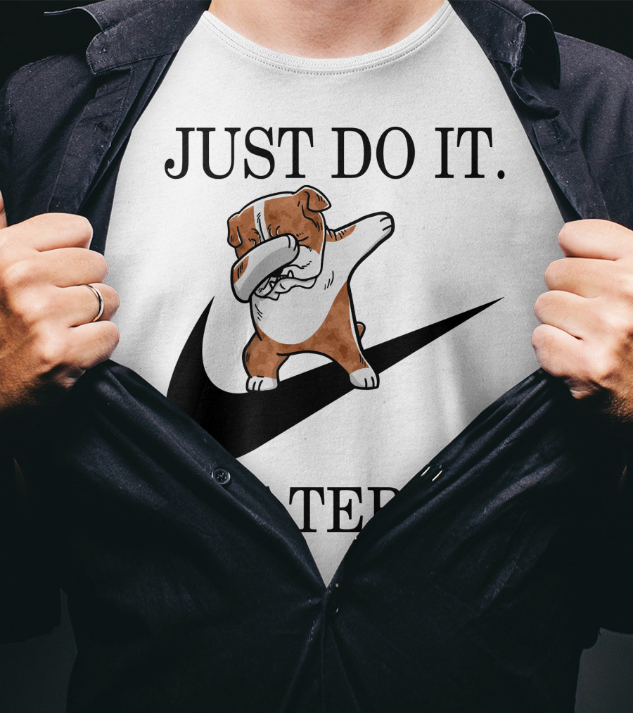 JUST DO IT LATER Brindle English Bulldog Dabbing T-Shirt