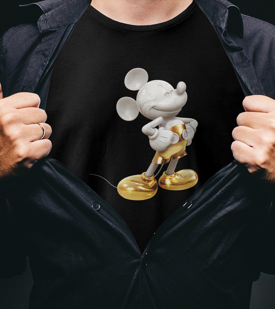 Mickey Mouse Gold Pose Disney Vintage Look T-Shirt