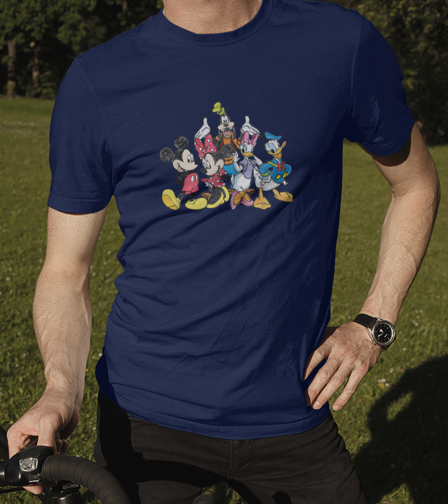 Mickey Mouse Minnie Goofy Pluto Donald Duck Disney Friends T-Shirt