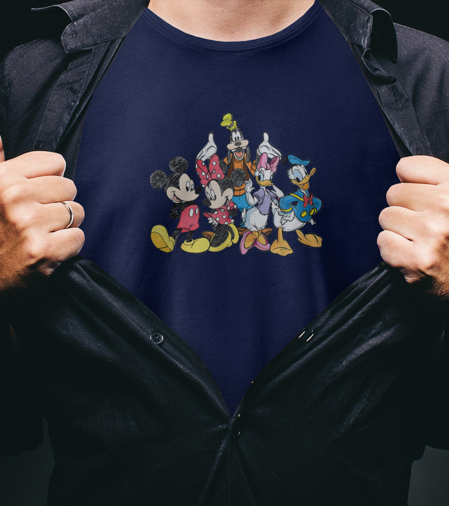 Mickey Mouse Minnie Goofy Pluto Donald Duck Disney Friends T-Shirt
