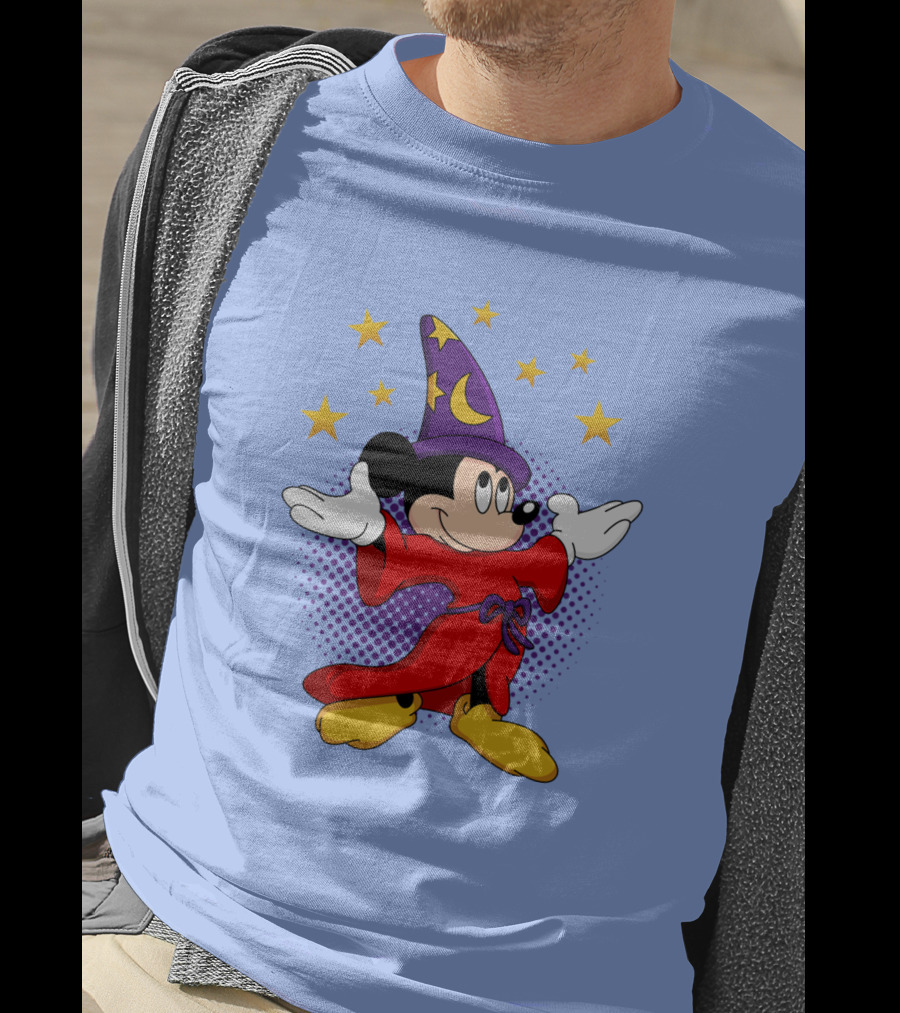 Mickey Mouse Wizard Sorcerer's Apprentice Magic Stars T-Shirt