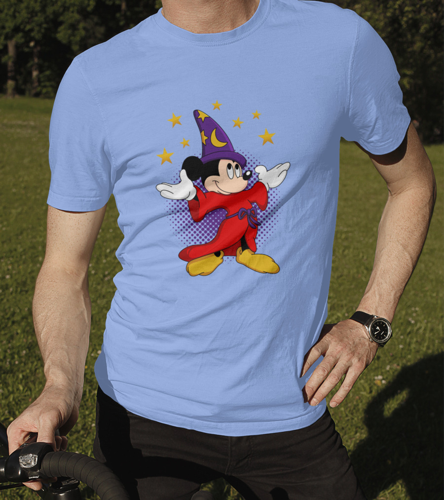 Mickey Mouse Wizard Sorcerer's Apprentice Magic Stars T-Shirt
