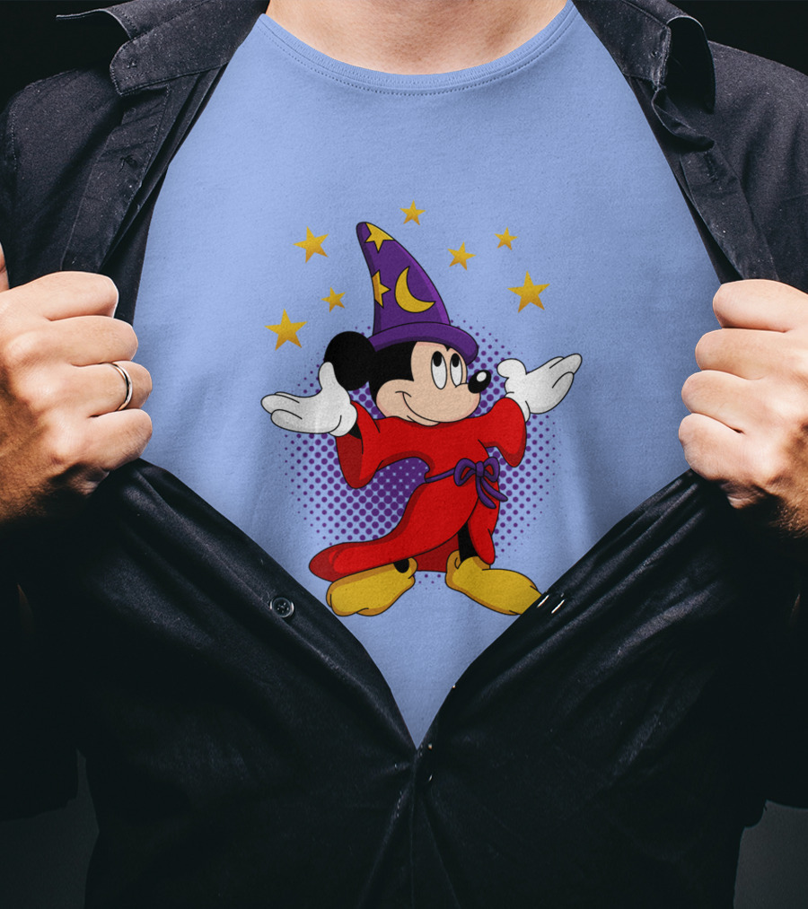 Mickey Mouse Wizard Sorcerer's Apprentice Magic Stars T-Shirt