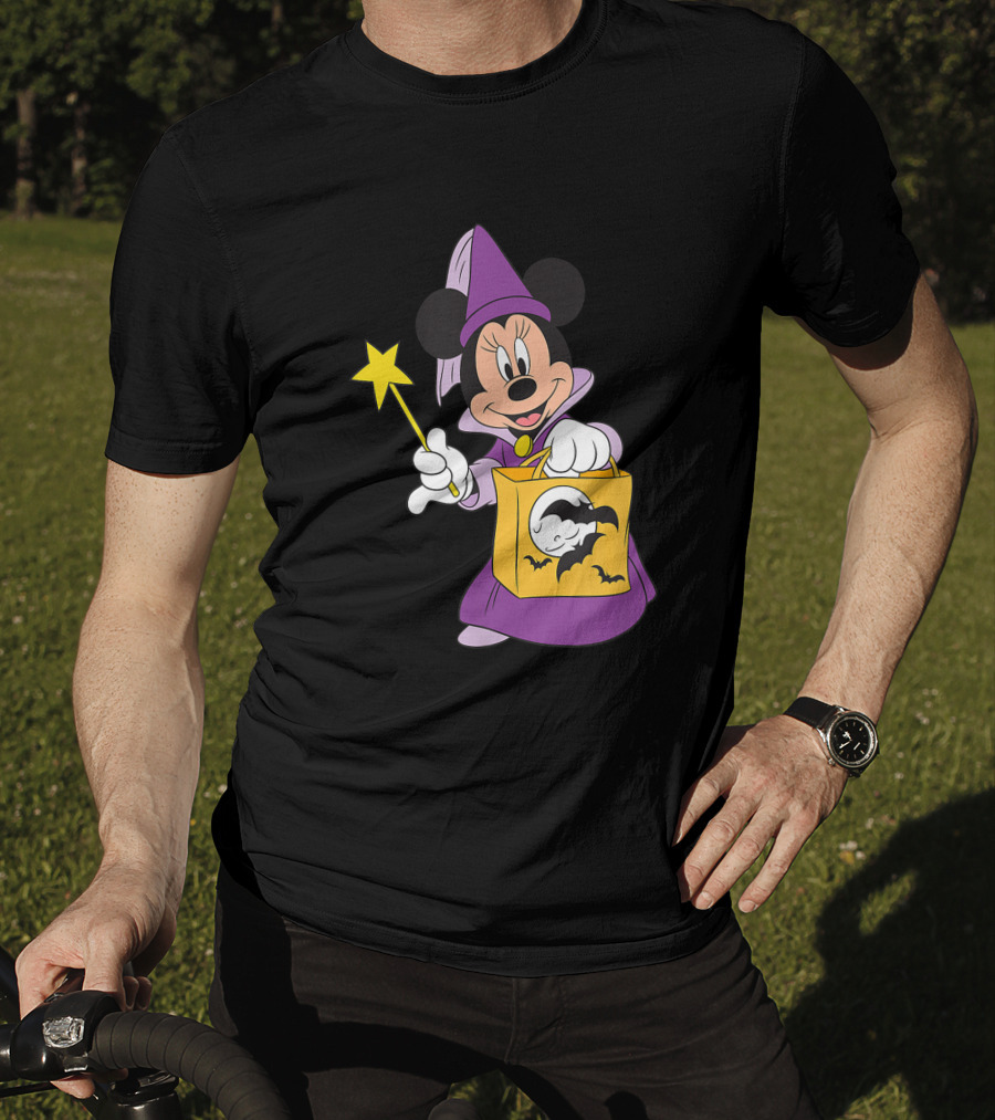Disney Halloween Minnie Mouse Witch Costume With Magic Wand And Trick-or-Treat Bag T-Shirt