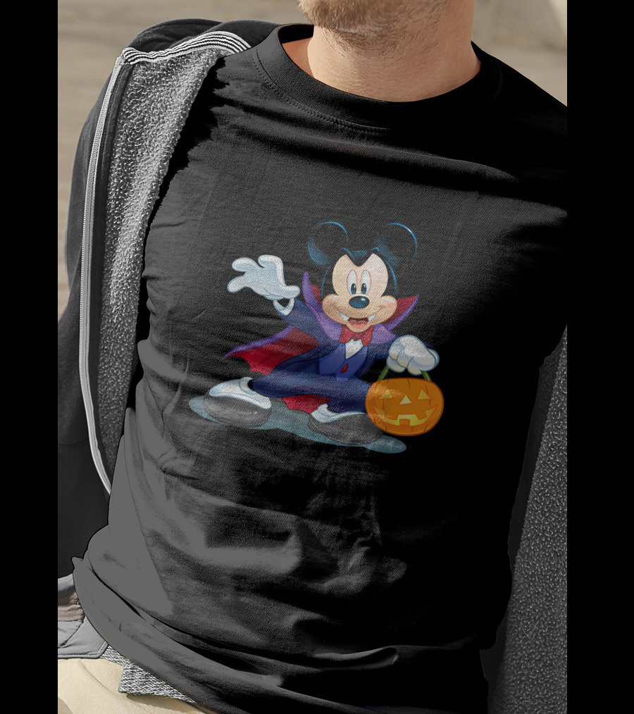 Disney Halloween Mickey Mouse Vampire Pumpkin T-Shirt