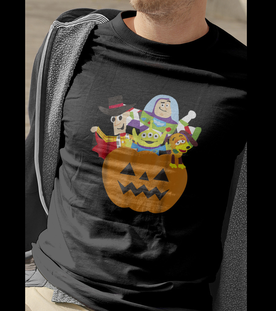 Disney Pixar Toy Story Characters In Halloween Pumpkin Costume T-Shirt