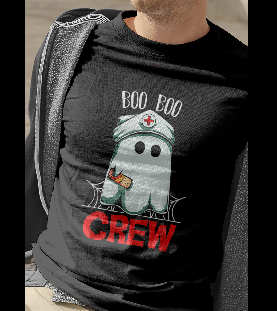 Boo Boo Halloween Crew Nurse Ghost Funny Scary T-Shirt