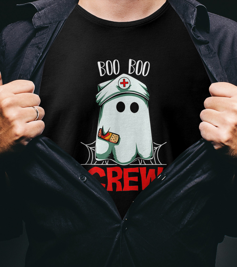 Boo Boo Halloween Crew Nurse Ghost Funny Scary T-Shirt