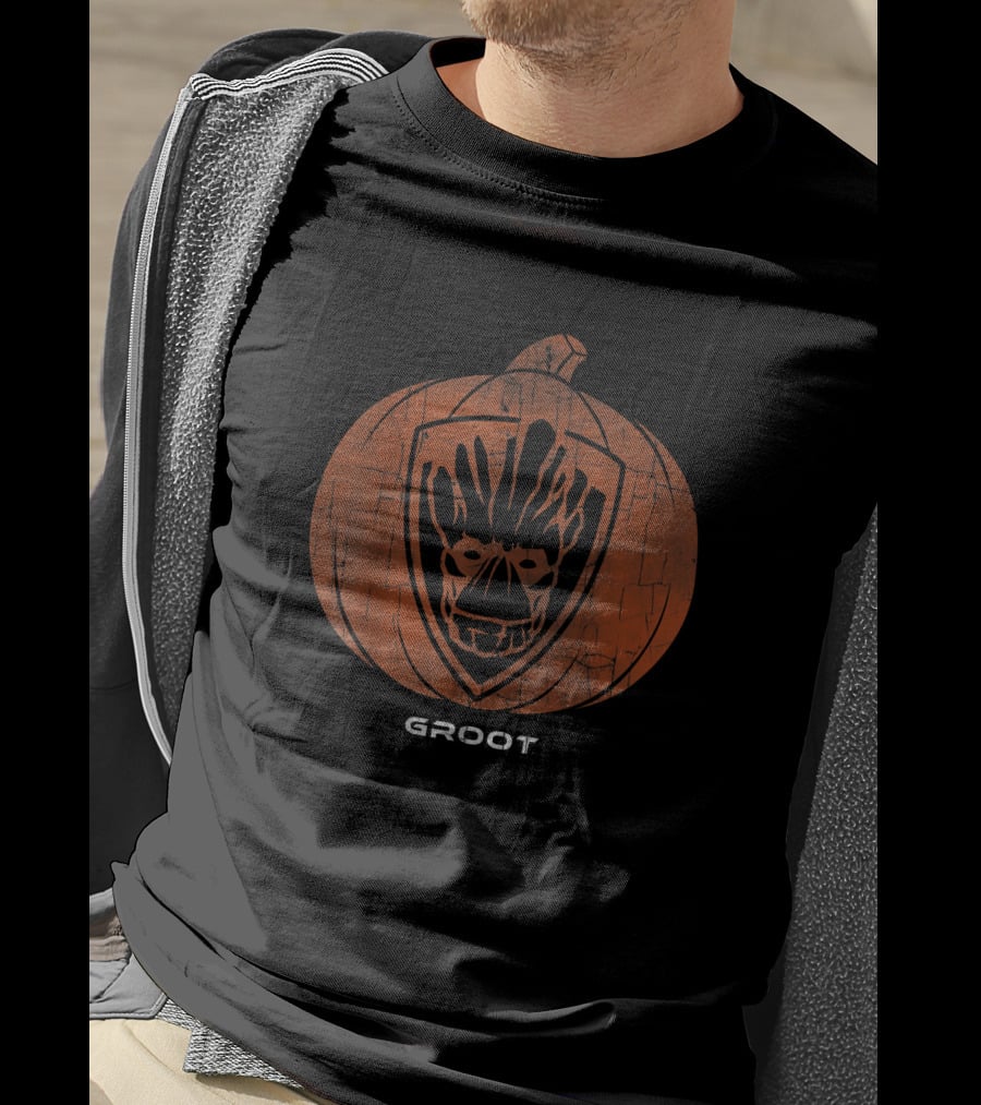 Groot Pumpkin Marvel Guardians T-Shirt