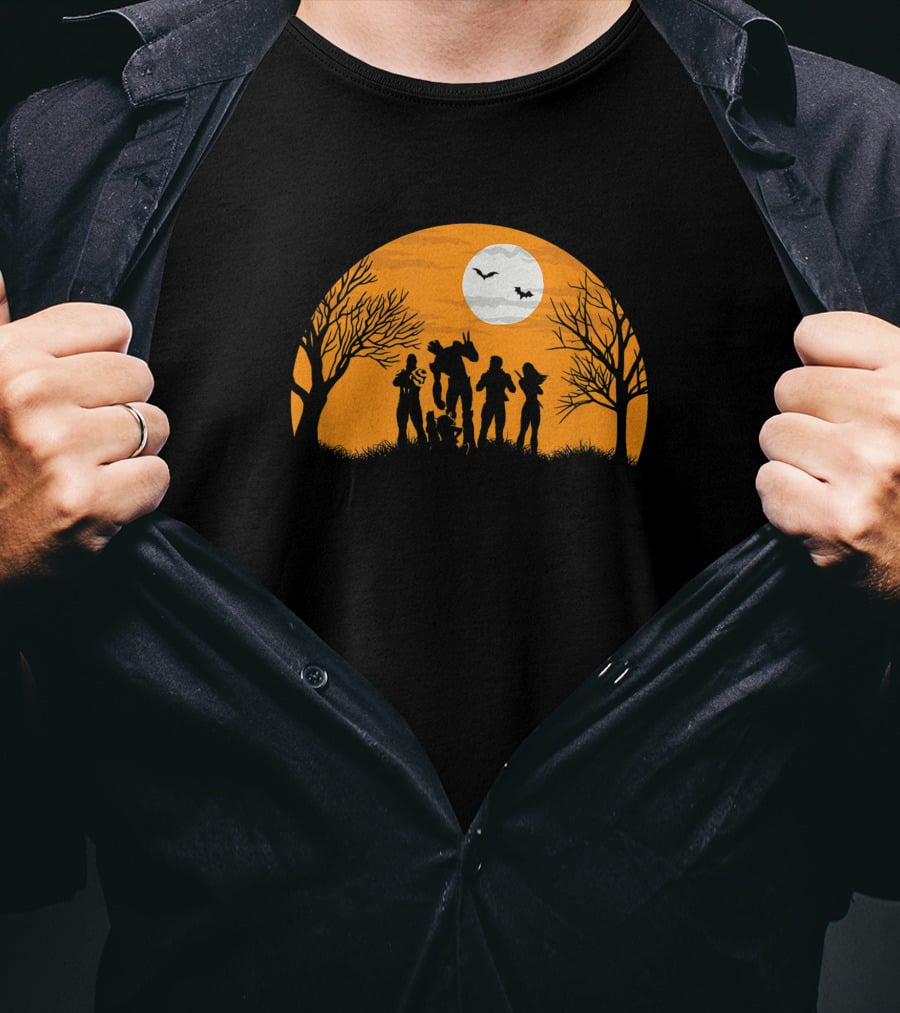 Guardians Of The Galaxy Halloween Silhouette Scene Marvel T-Shirt