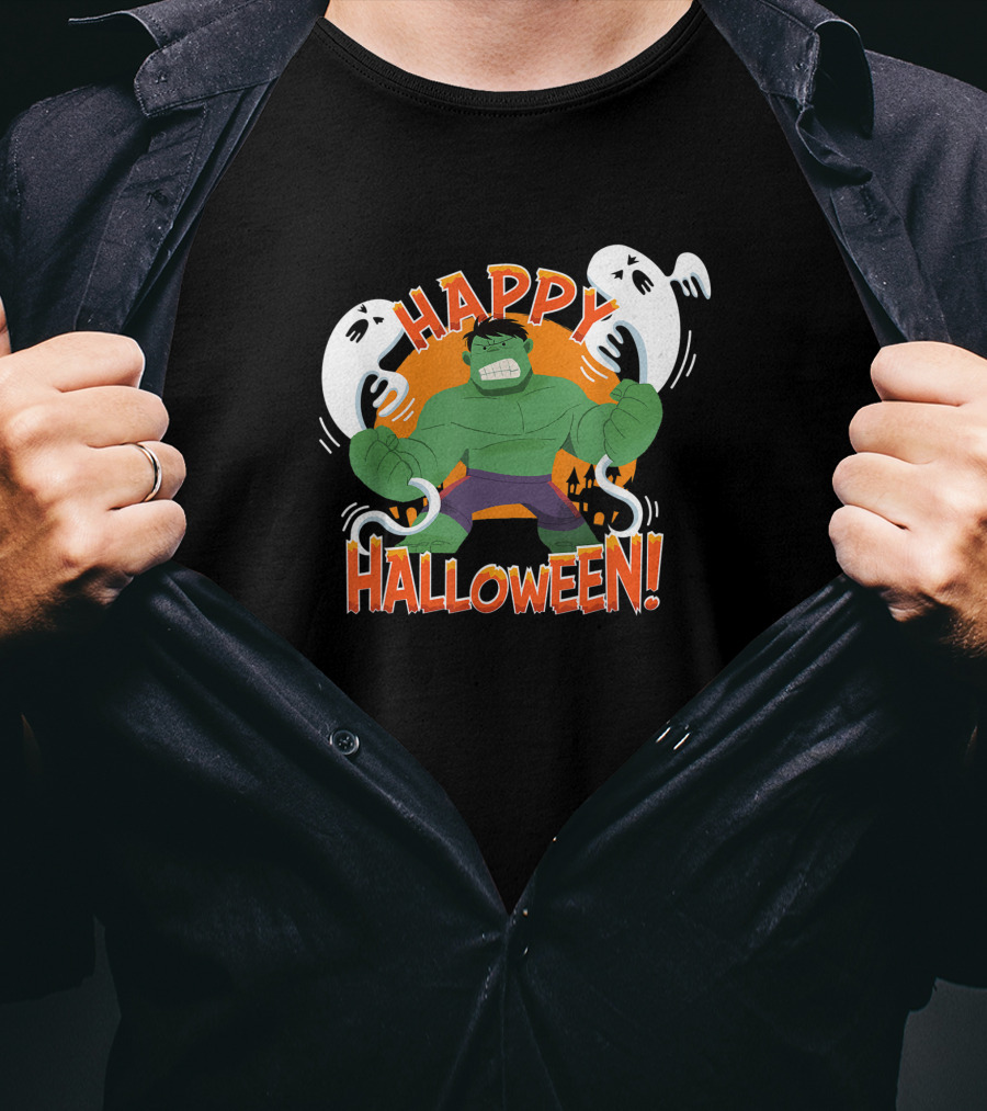 Marvel Hulk Happy Halloween Ghosts T-Shirt
