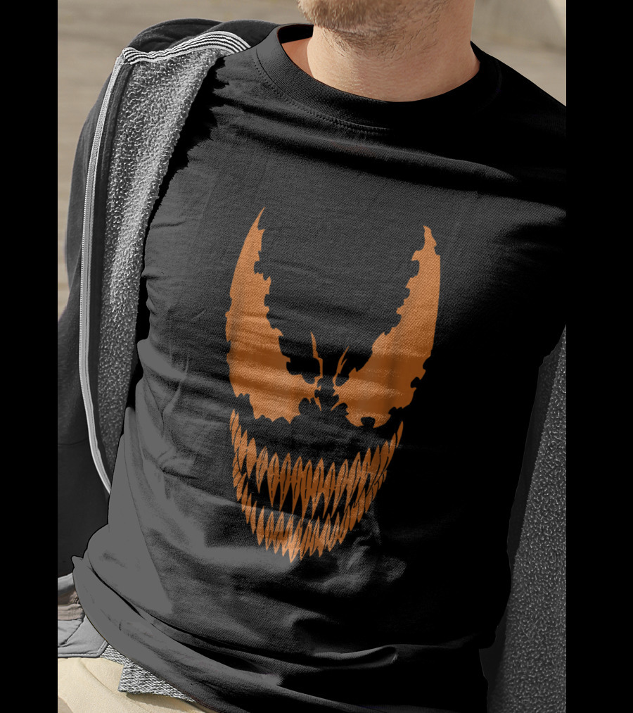 Marvel Venom Orange Face Iconic Symbiote Grin T-Shirt