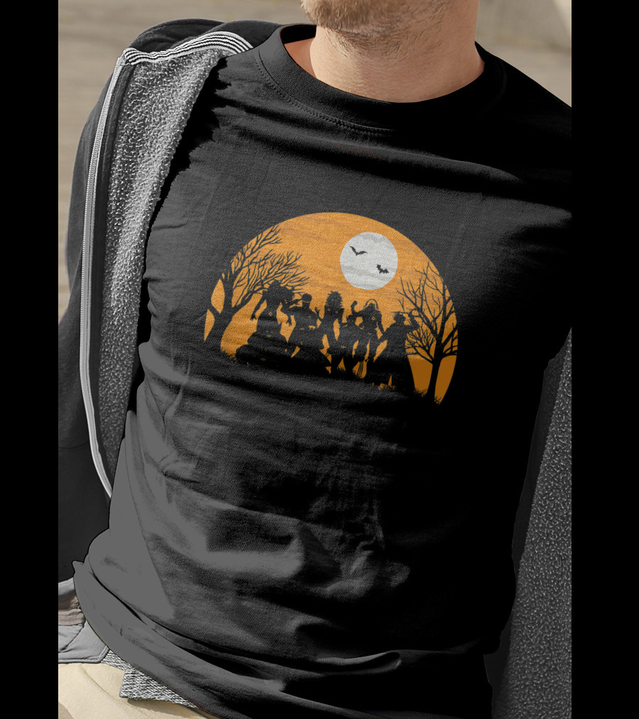 Marvel X Halloween Silhouettes Full Moon Bats T-Shirt