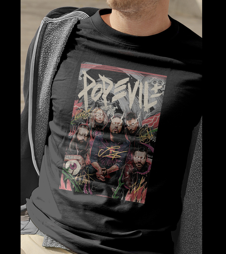 Pop Evil Band Signatures Comic T-Shirt