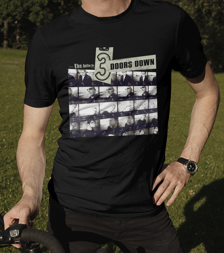 3 Doors Down The Better Life Album Cover Black And White Photographic Collage T-Shirt