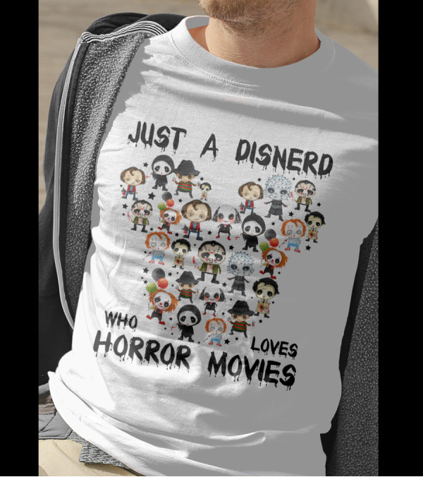 Just A Disnerd Who Loves Horror Movies Mickey Face T-Shirt