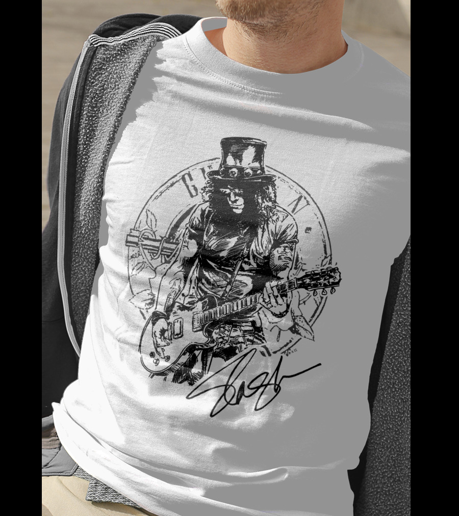 Slash Guns N' Roses Vintage Style Drawing T-Shirt
