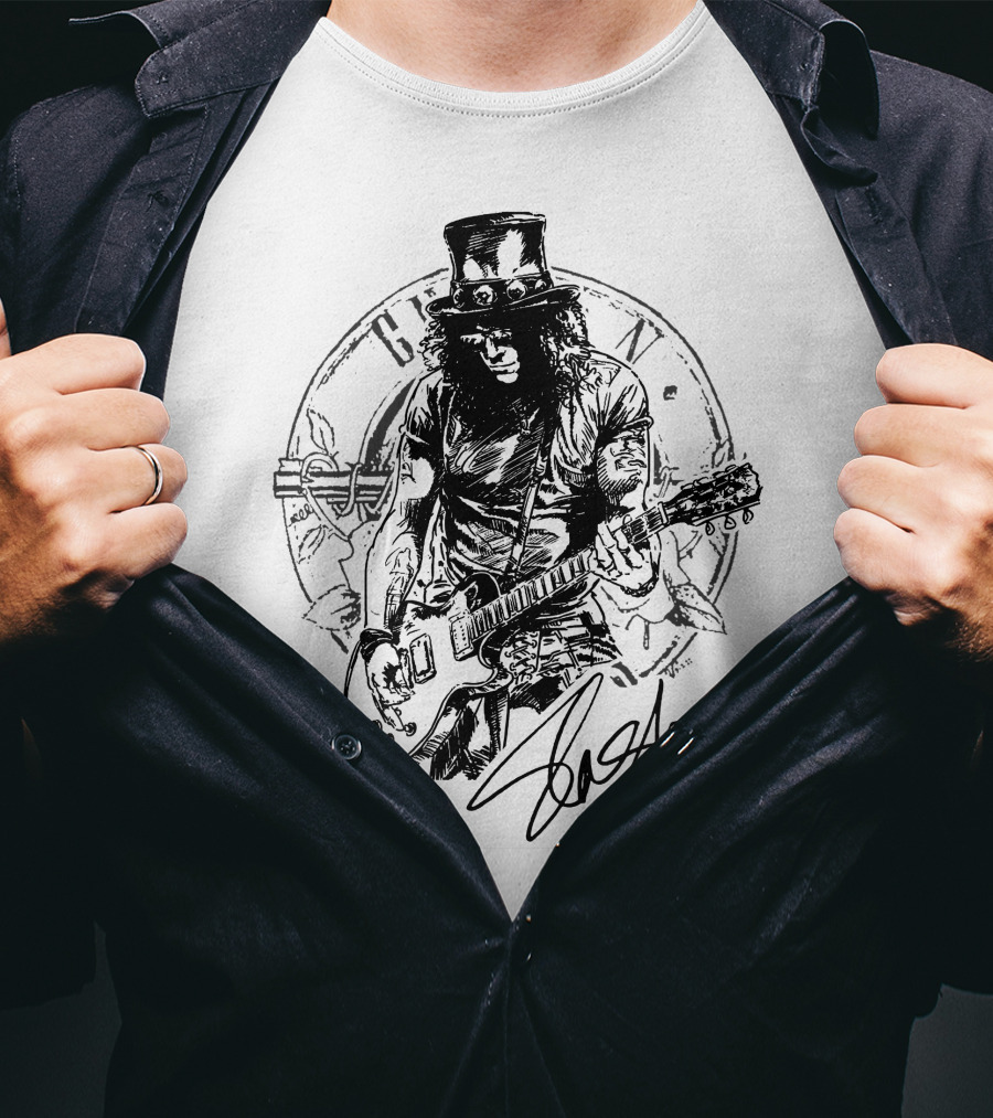 Slash Guns N' Roses Vintage Style Drawing T-Shirt
