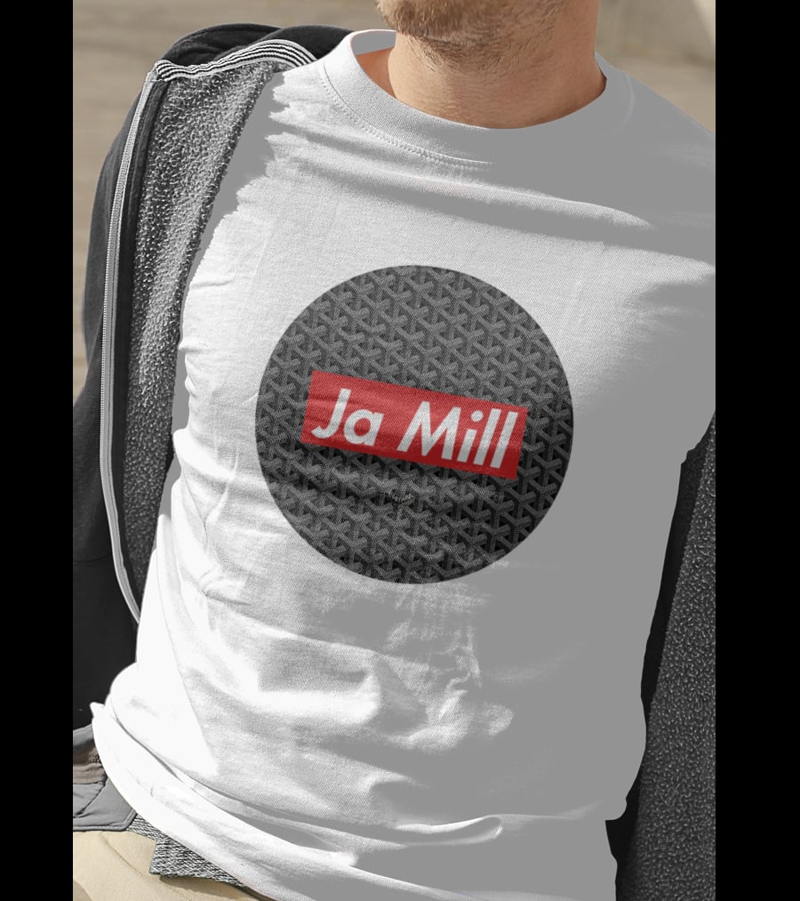 Ja Mill Red Typography On Black Patterned Circle T-Shirt