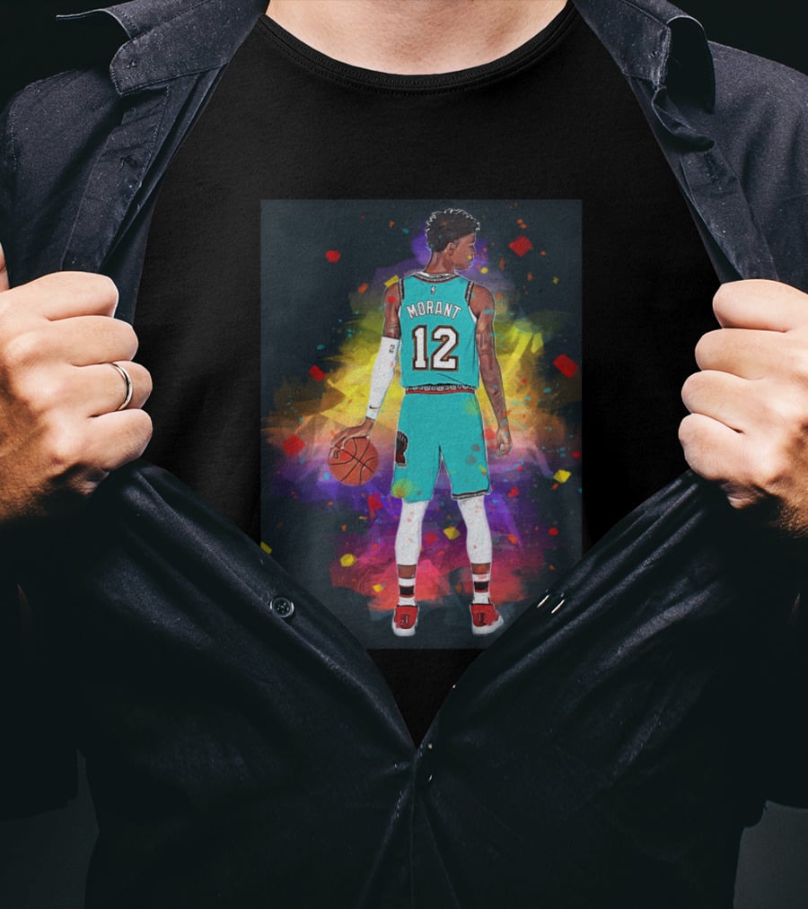 Ja Morant 12 Memphis Grizzlies Colorful Basketball T-Shirt