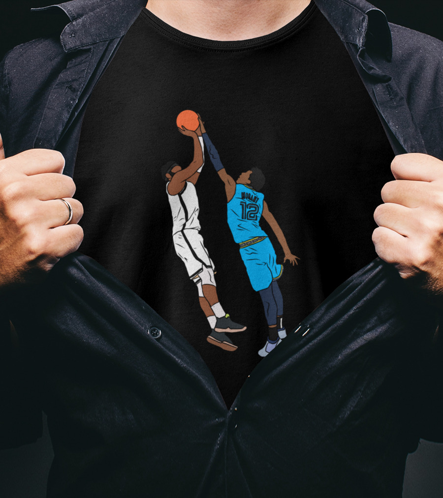 Ja Morant Blocks Kyrie Game Winner Basketball Moment T-Shirt