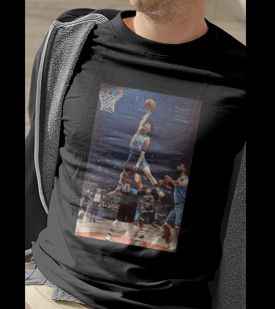Ja Morant Dunk Over Love Basketball Action Scene T-Shirt