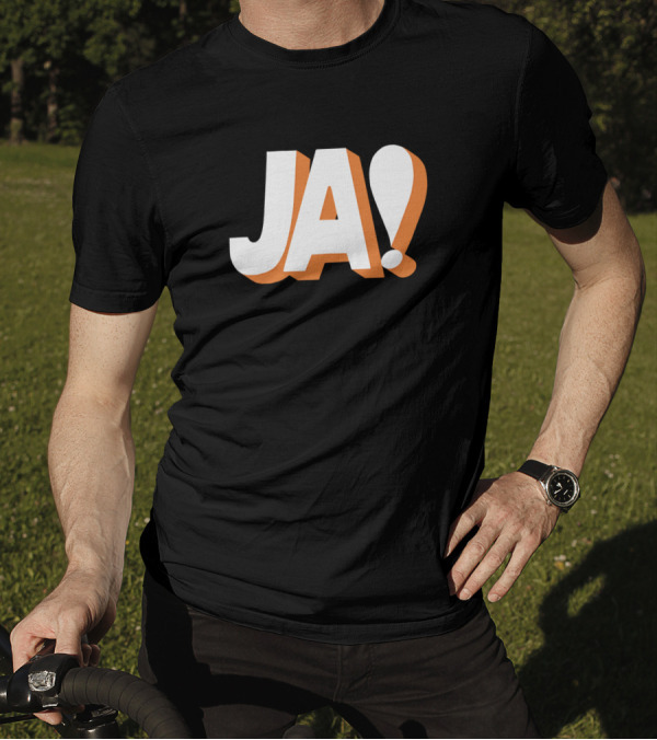 Ja Funny German Slogan Typography T-Shirt