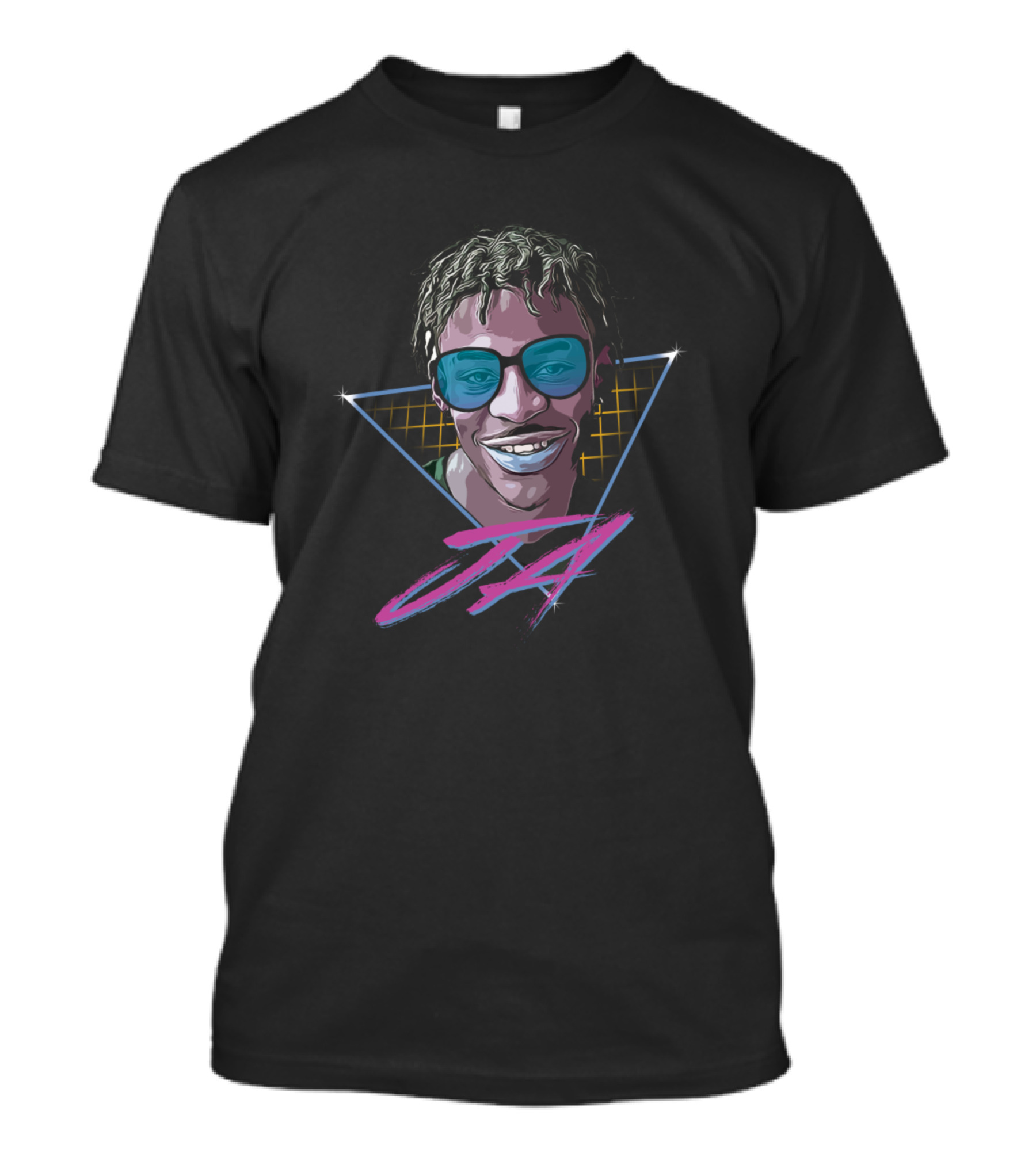 Retro JA Morant Neon Sunglasses Smile T-Shirt