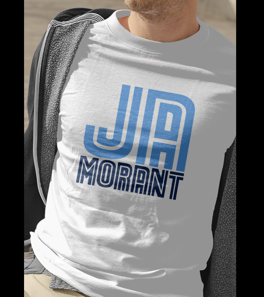 Ja Morant Memphis Basketball Blue Text T-Shirt
