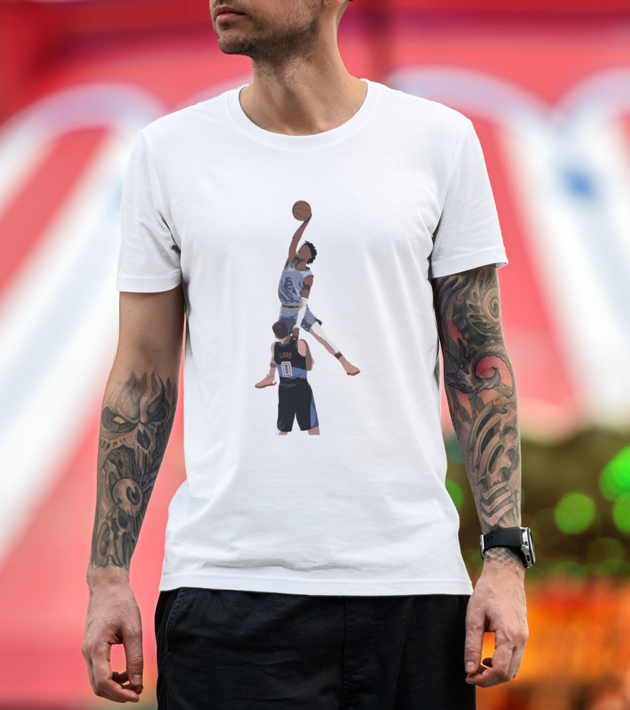 Ja Morant Almost Dunks Over Kevin Love Action Moment T-Shirt