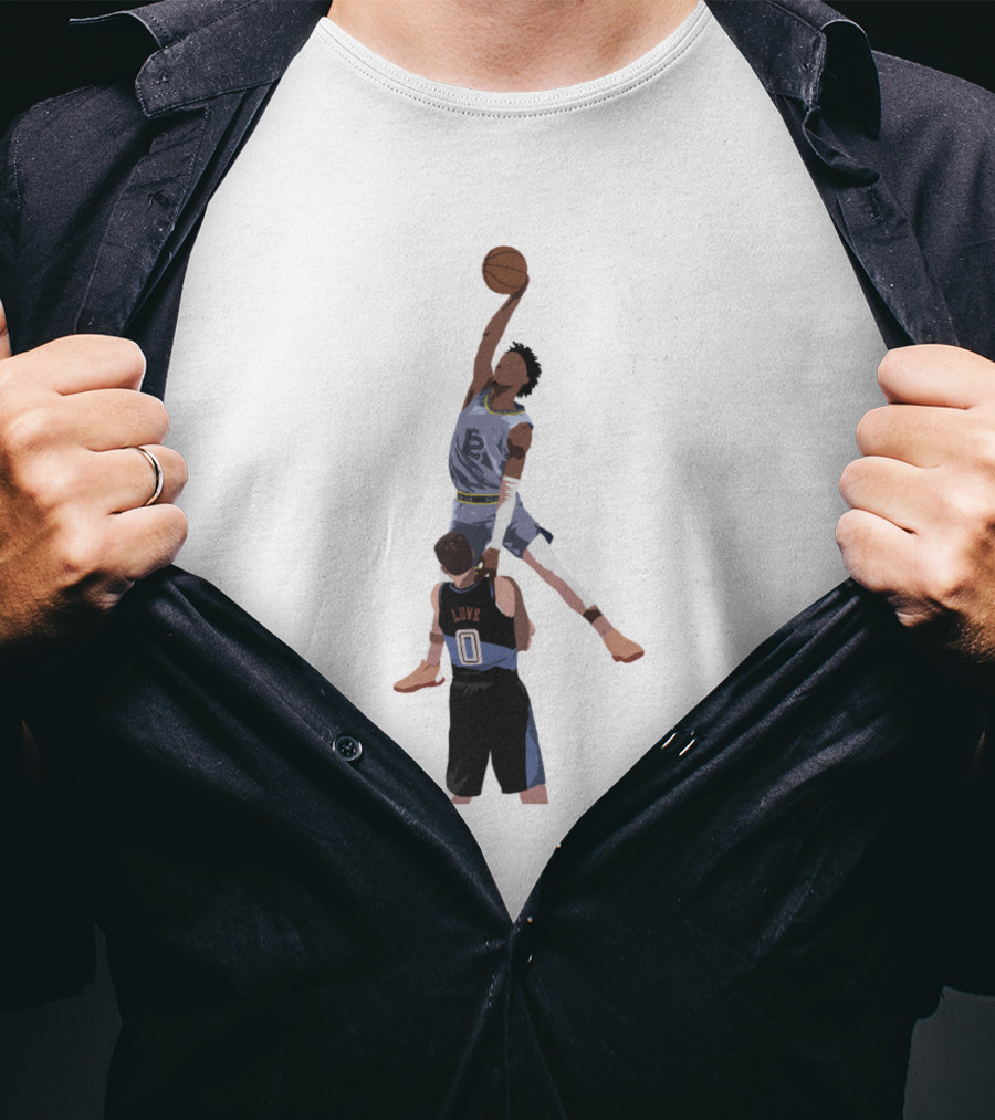 Ja Morant Almost Dunks Over Kevin Love Action Moment T-Shirt