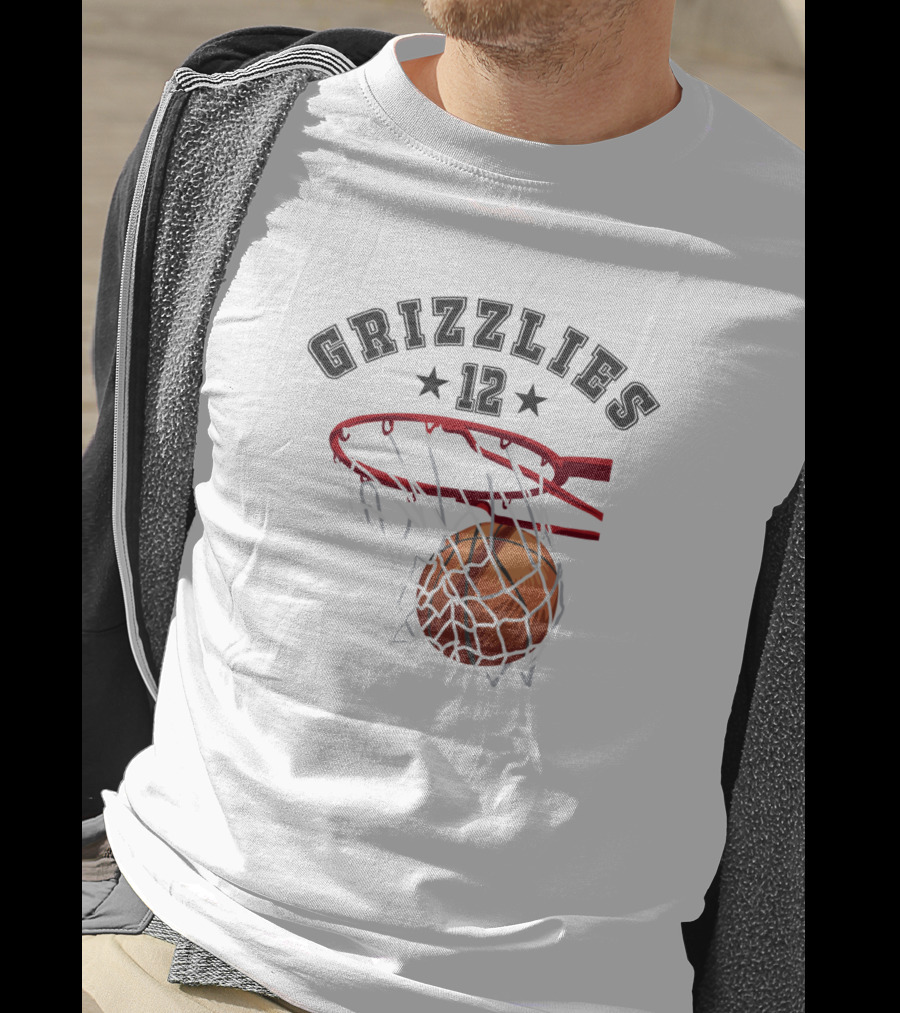 Grizzlies 12 Basketball Hoop Dunk T-Shirt
