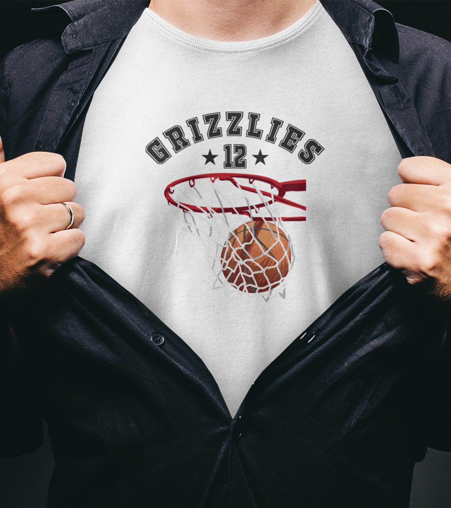 Grizzlies 12 Basketball Hoop Dunk T-Shirt
