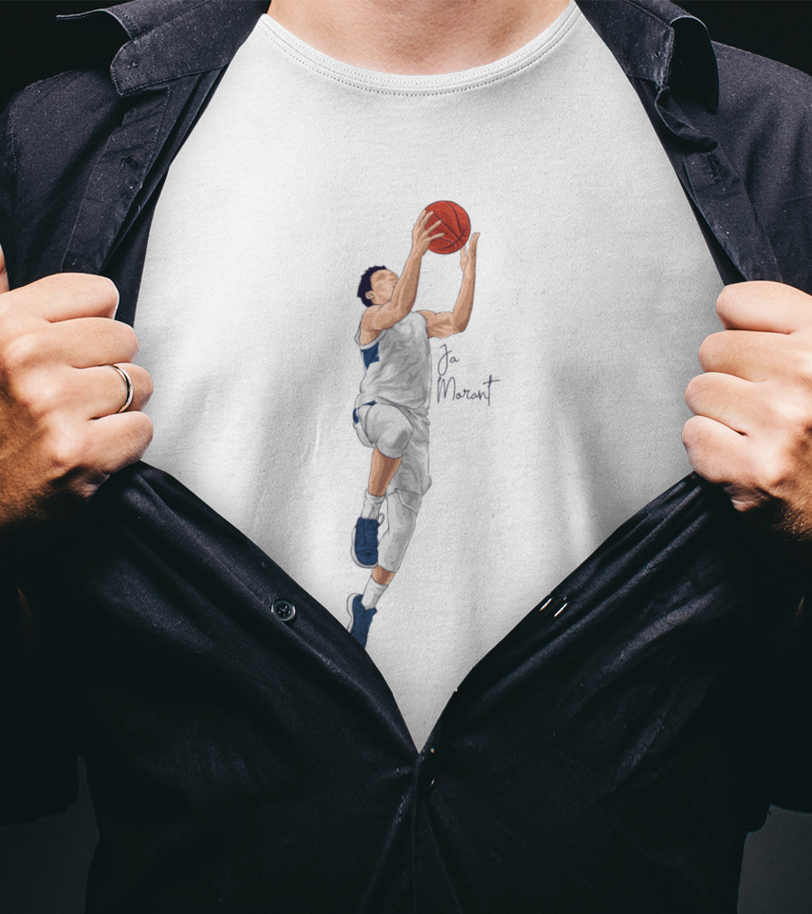 Ja Morant Jump Shot Basketball Player T-Shirt