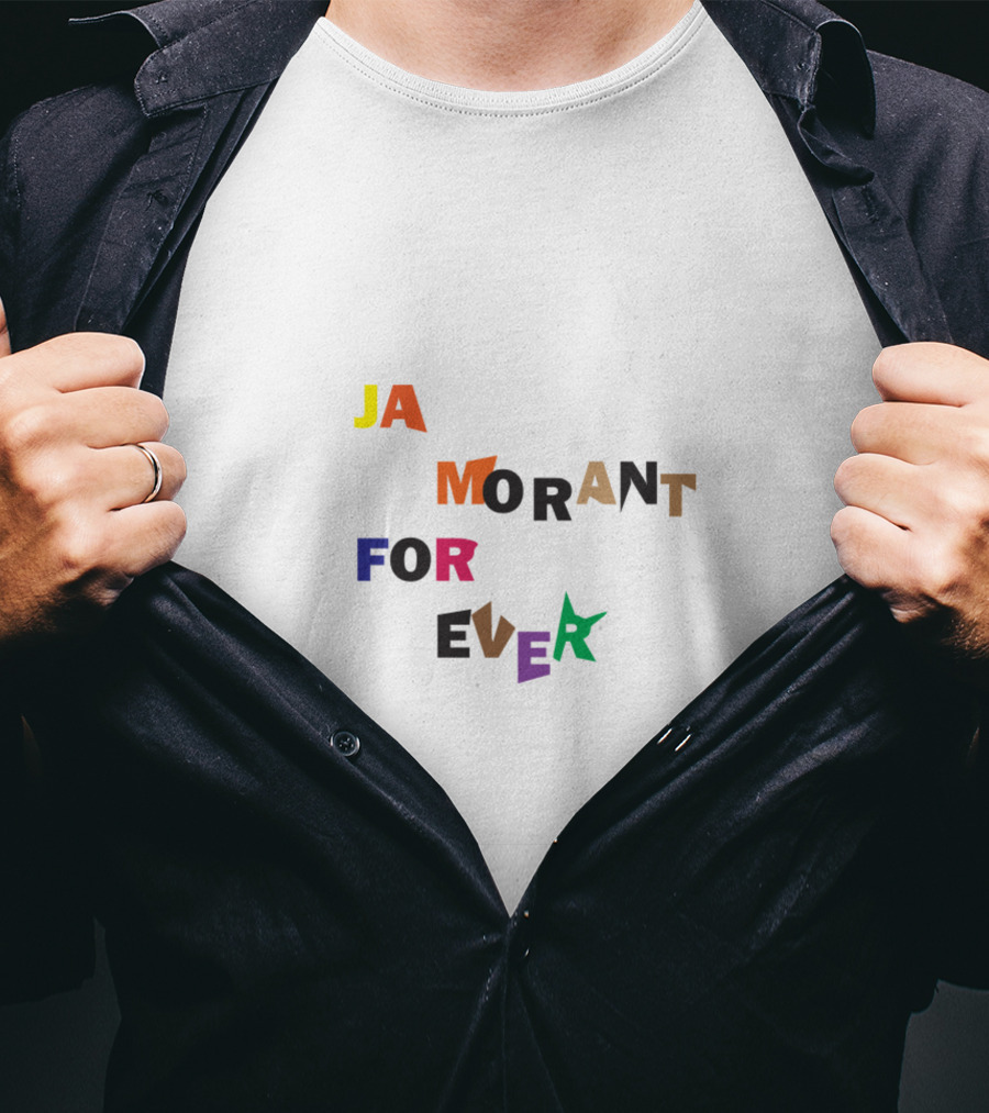 Funny Ja Morant Forever Letter Collage T-Shirt
