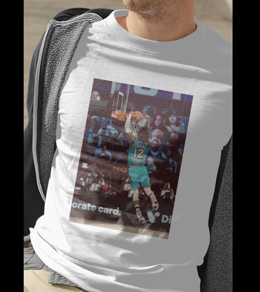 Funny Slamdunk Morant Number 12 Basketball Dunking Scene T-Shirt