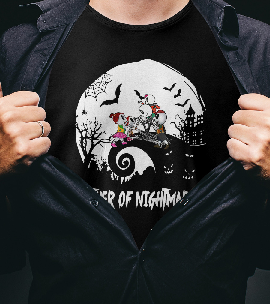 Father Of Nightmares Halloween Skeleton Family T-Shirt
