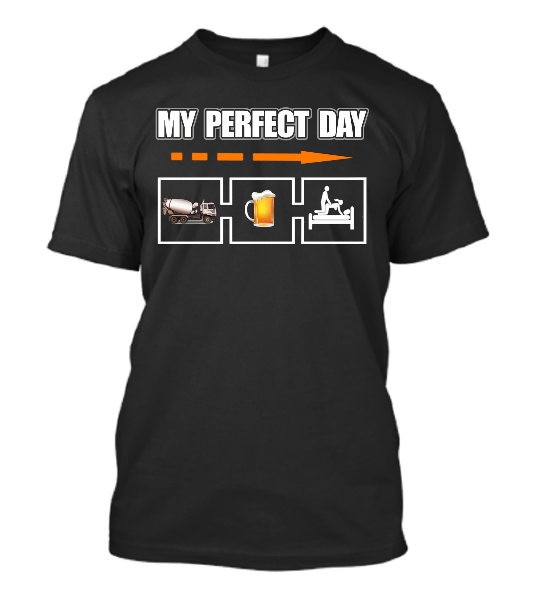 My Perfect Day Concrete Mixer Beer Icons T-Shirt