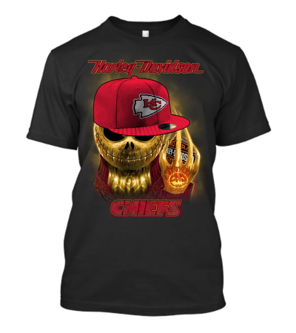 Harley Davidson Chiefs Kansas City Chiefs Hat Skull Halloween T-Shirt