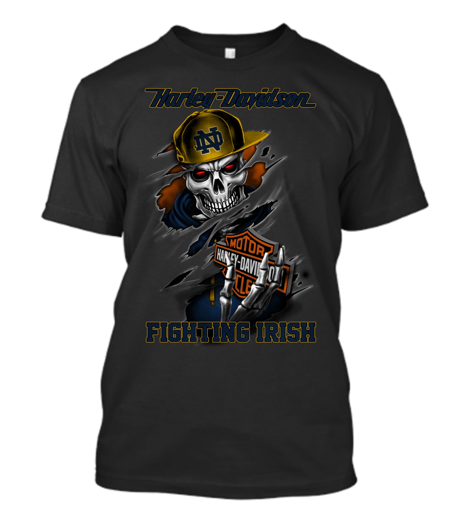 Harley Davidson Notre Dame Fighting Irish Skull T-Shirt