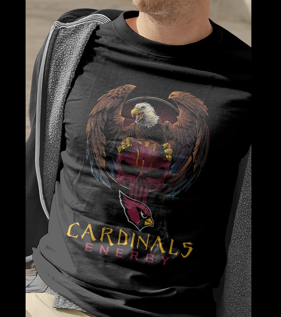 Cardinals Energy Arizona Skull Logo Eagle Helmet T-Shirt