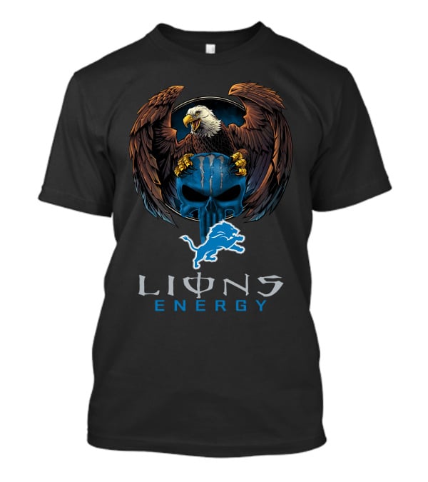 Lions Energy Detroit Lions Football Eagle Emblem T-Shirt